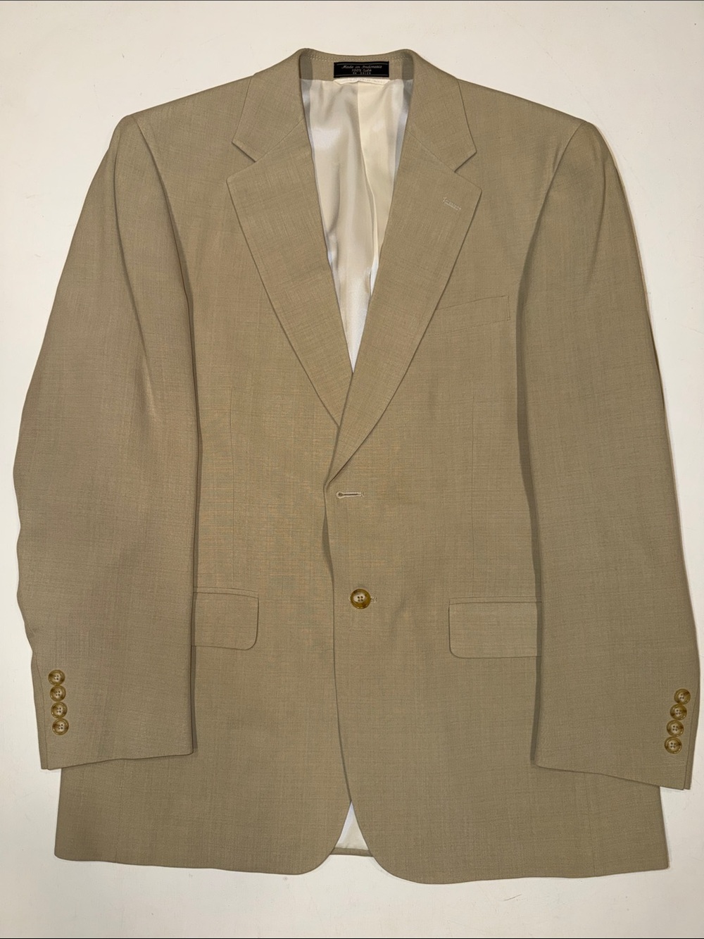 Men's Beige Single-Breasted Blazer - Classic Tailored Style